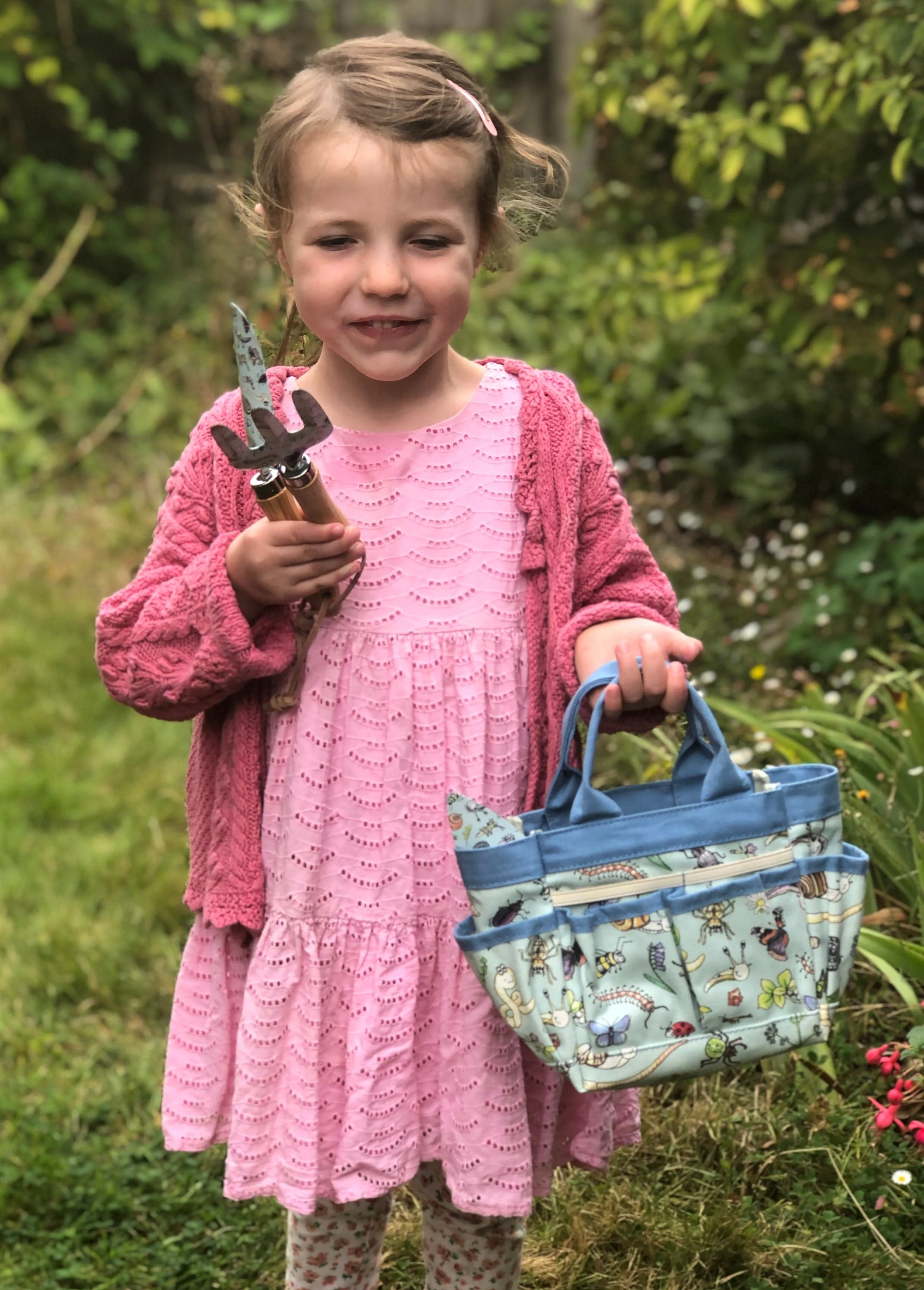Little Nature Explorers Children's Blue Garden Tool Bag and Hand Tools Gift Set - Image 3